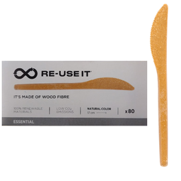 [107.254.25] Facas 17 Cm Natural Fibra De Madeira  80 Unidades           