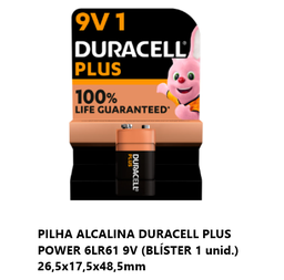 [107.640.38004] Pilha Alcalina Duracell Plus Power 6Lr61 9V Blíster 1       