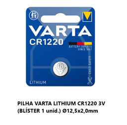 [107.640.38678] Pilha Varta Lithium Cr1220 3V (Blíster 1 Unid.) Ø12,5X2,0Mm 