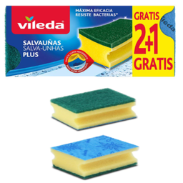 [107.640.77666] Esfregão Salva Unhas 2+1 C/Pano 162589 Vileda               