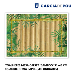 [964.155.70] Toalhetes Mesa Papel Offset Bamboo 31X43Cm 500 Unid.        
