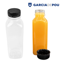 [107.210.77] Garrafa C/Tampa 500Ml 6X6X19,5Cm Transp. Rpet Unid.         