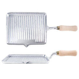 [107.006090007] Grelhador Aluminio  Rect. C/Pega Mad. Nº1 22X18Cm           