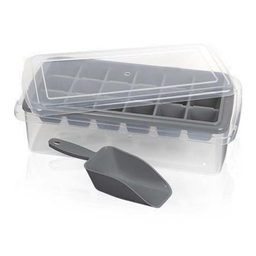 [107.680.121430226] Cuvete P/Gelo 18 Pedras C/Recipiente E Colher 13,5X28X7,5Cm 