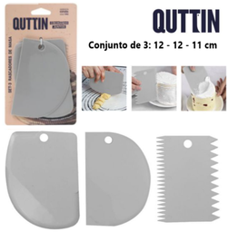 [880.BQ01015074348] Conjunto De 3 Rascadores P/Massa Plastico 12+12+11Cm Quttin 