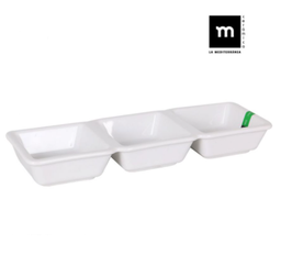 [880.720216] Taça Tripla Porcelana Branca 29.3X9.5X3.3Cm Yummy Md        