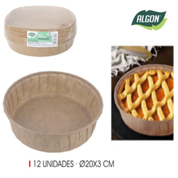 [880.BA01043776313] Molde Papel De Forno Redondo 20X3Cm  12 Unid. Algon         