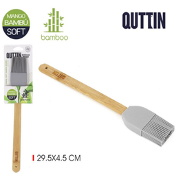[880.BQ01015072933] Pincel De Silicone Macio Cabo De Bambu 29,5X4,5Cm Quttin    