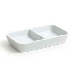 [880.2581411] Bandeja Porcelana  2 Compartimentos 12X7X2.5Cm Lat          