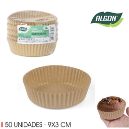 [880.BA01043776306] Forma De Papel Forno Redondo 50 Unidades  9X3Cm Algon       