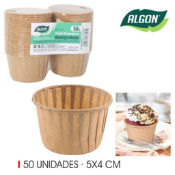 [880.BA01043776307] Forma De Papel Forno Redondo 50 Unidades  5X4Cm Algon       