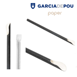 [107.228.00] Palhinha Papel C/Colher Emb.Indev. Ø0,8X21Cm Pretas 100 Und.