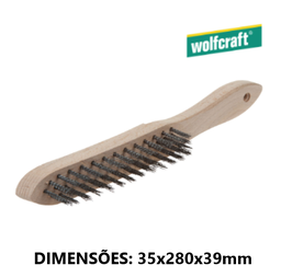 [107.640.82815] Escova De Fios Aço Cabo Madeira 280Mm Wolfcraft             