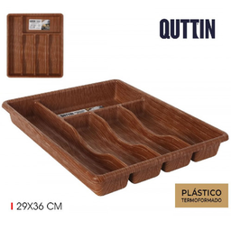 [880.BQ01014975407] Organizador Para Talheres 29X36Cm Plast. Castanho Quttin    