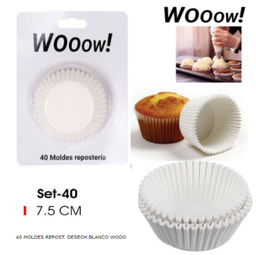 [880.BW01043174117] Conjunto De 40 Formas Papel Branco Forno 7,5X3Cm 150ºc      