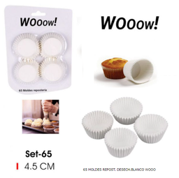 [880.BW01043174118] Conjunto De 65 Formas Papel Branco Forno 4,5X3Cm 150ºc      