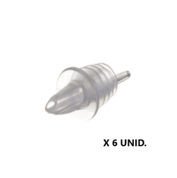 [107.0730269995] Vertedor P/ Garrafa Transparente 8,6Cm Pack De 6 Unid.      
