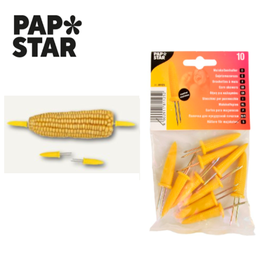 [107.439.81125] Suporte 6,5Cm Para Maçaroca Amarelo 10 Unidades Papstar     