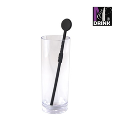 [107.673.005.02] Misturador_Mpdrink_Preto Em Pc 180X26X5Mm Pack 20 Unid.     
