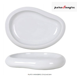 [880.P997068] Prato Varadero 27X21X6.5Cm Porcelana Branca Purasangre      