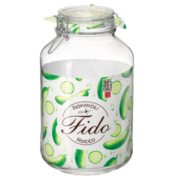 [107.8004360008081] Frasco Fido Vidro Com Mola Transparente 5Lt Bormioli        