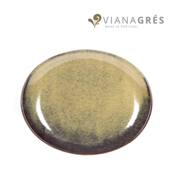 [107.850.43313051] Prato Oval Grês Organic Castanho 29,5X25.5Cm Vianagres      
