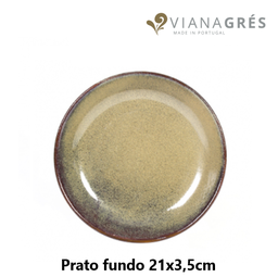 [107.850.43312052] Prato Fundo Grês Organic Castanho 21Cm Vianagres            