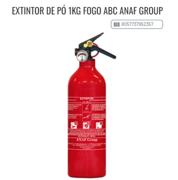 [107.640.99665] Extintor De Pó 1Kg Fogo Abc Anaf Group                      