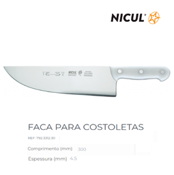 [107.792.3312.30] Faca Para Costeletas Linha Pom Profissional 30Cm Esp.4,5Mm  