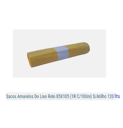[965.40LR85153] Saco P/Lixo Em Rolo Amarelo 85X105Cm C/10 Unid.120 Lts      