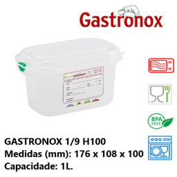 [107.787.12350] Caixa Gastronorm 1/9 1Lt 12350 176X108X100Mm Denox          