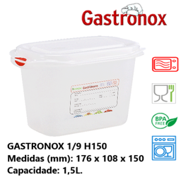 [107.787.12360] Caixa Gastronorm 1/9 1,5Lt 12360 176X108X150Mm Denox        