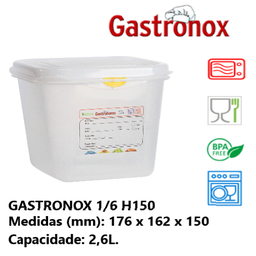 [107.787.12390] Caixa Gastronorm 1/6 2.6Lt 12390 176X162X150Mm Denox        