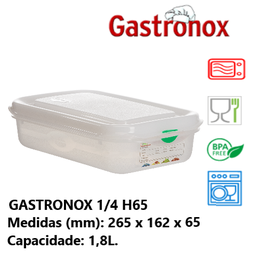 [107.787.12400] Caixa Gastronorm 1/4 1,8Lt 12400 265X162X65Mm Denox         