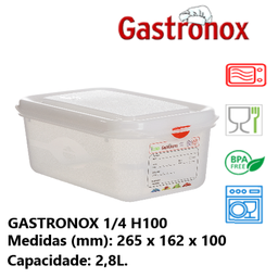 [107.787.12410] Caixa Gastronorm 1/4 2,8Lt 12410 265X162X100Mm Denox        