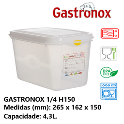 [107.787.12420] Caixa Gastronorm 1/4 4,3Lt 12420 265X162X150Mm Denox        