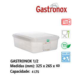 [107.787.12460] Caixa Gastronorm 1/2 4Lt 12460 325X265X65Mm Denox           
