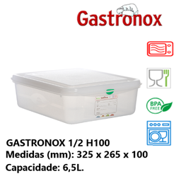 [107.787.12470] Caixa Gastronorm 1/2  6.5Lt 12470 325X265X100Mm Denox       