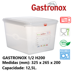 [107.787.12490] Caixa Gastronorm 1/2 12.5Lt 12490 325X265X200Mm Denox       