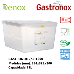 [107.787.12520] Caixa Gastronorm 2/3 19Lt 12520 354X325X200Mm Denox         