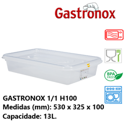 [107.787.12530] Caixa Gastronorm 1/1 13Lt 12530 530X325X100Mm Denox         