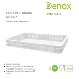 [107.787.73271] Caixa Branca Perfurada Ne 6407  600X400X72Mm Denox          