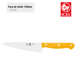 [107.273.8610.15] Faca De Chefe 150Mm Cabo Amarelo Technik Icel               