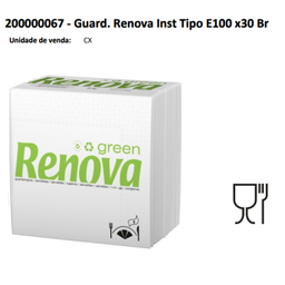[963.200000067] Caixa Guardanapo Branco 33X33 E-100 1 Folha 30X100Fls Renova