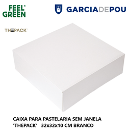 [107.201.64] Caixa Para Pastelaria Sem Janela Branca 32X32X10Cm 50 Unid. 