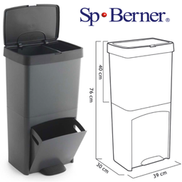 [107.640.77820] Balde De Reciclagem 70 Litros C/3 Compartimentos 39X30X70Cm 