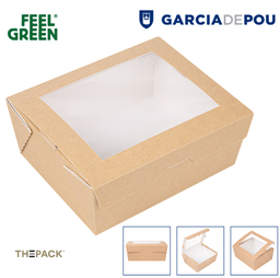 [107.253.63] Caixa C/Janela 1350Ml 15,3X12,1X6,4Cm Kraft 25 Unid.        