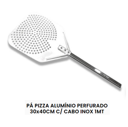 [107.04312600040] Pá Pizza Alumínio Perfurado 30X40Cm C/ Cabo Inox 1Mt        