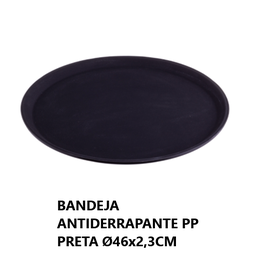 [107.0730952294] Bandeja Antiderrapante Pp Preta Ø46X2,3Cm                   