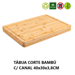 [107.1132570005] Tábua Corte Bambú C/ Canal 40X30X3,8Cm                      